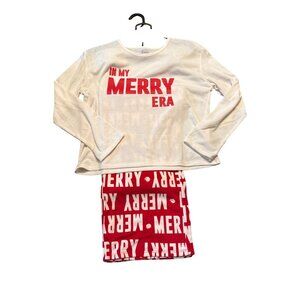 In My Merry Era Red & White Long Sleeve Pajama Set Large